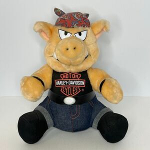 Vintage Harley Davidson Motorcycle Stuffed Hog Plush Toy 1998
